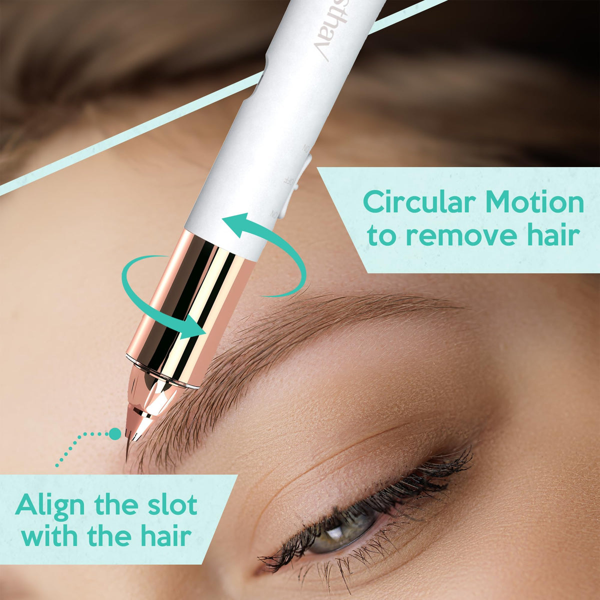 Facial Hair Removal for Women, 2-in-1 Face Hair Remover & Eyebrow Trimmer X4427