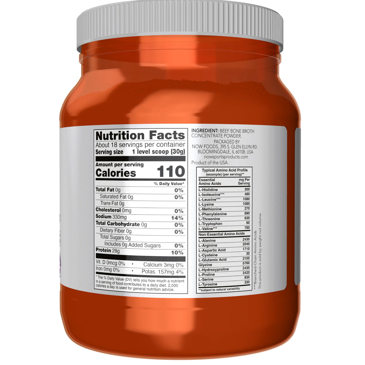 Beef Bone Broth Powder 1.2 lbs Y925