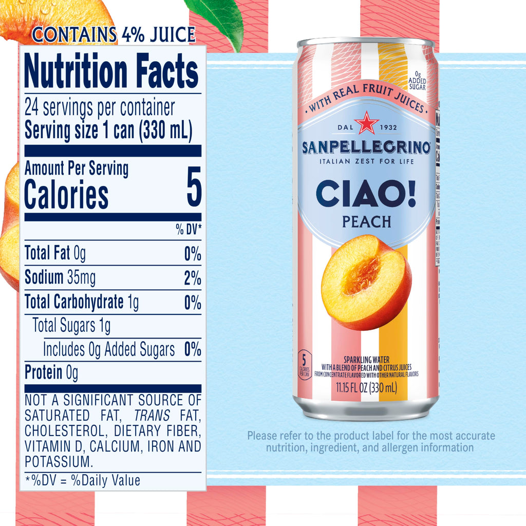 Peach Sparkling Water 24 Pack M531