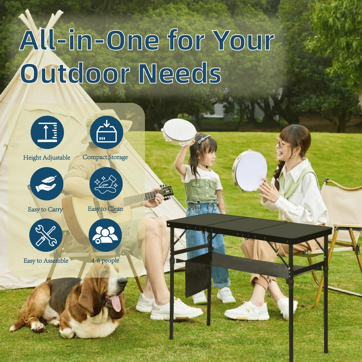 3 ft Folding Camping Table Y49667