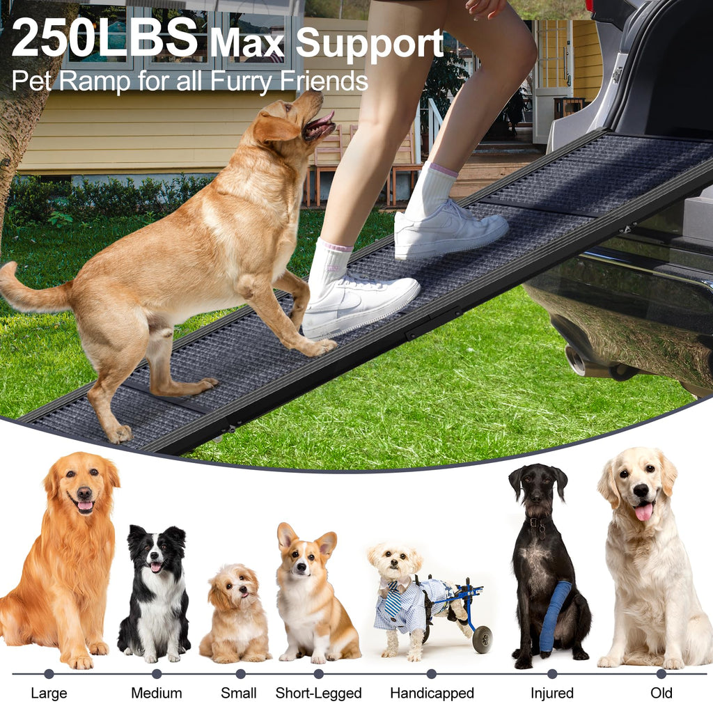 63" L × 17" W Lightweight Foldable Dog Ramp V172832