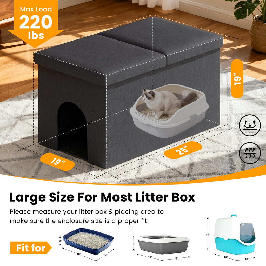 Dark Grey Cat Litter Box Enclosure X9861