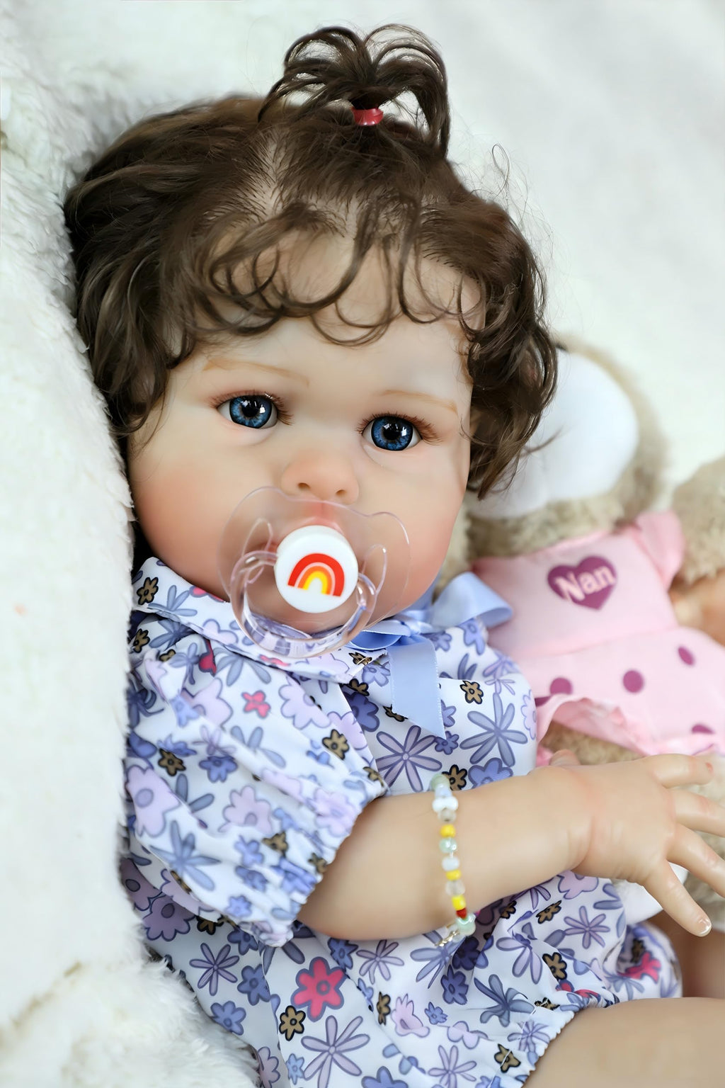 20 Inch Silicone Reborn Baby Doll with Curly Hair B182794