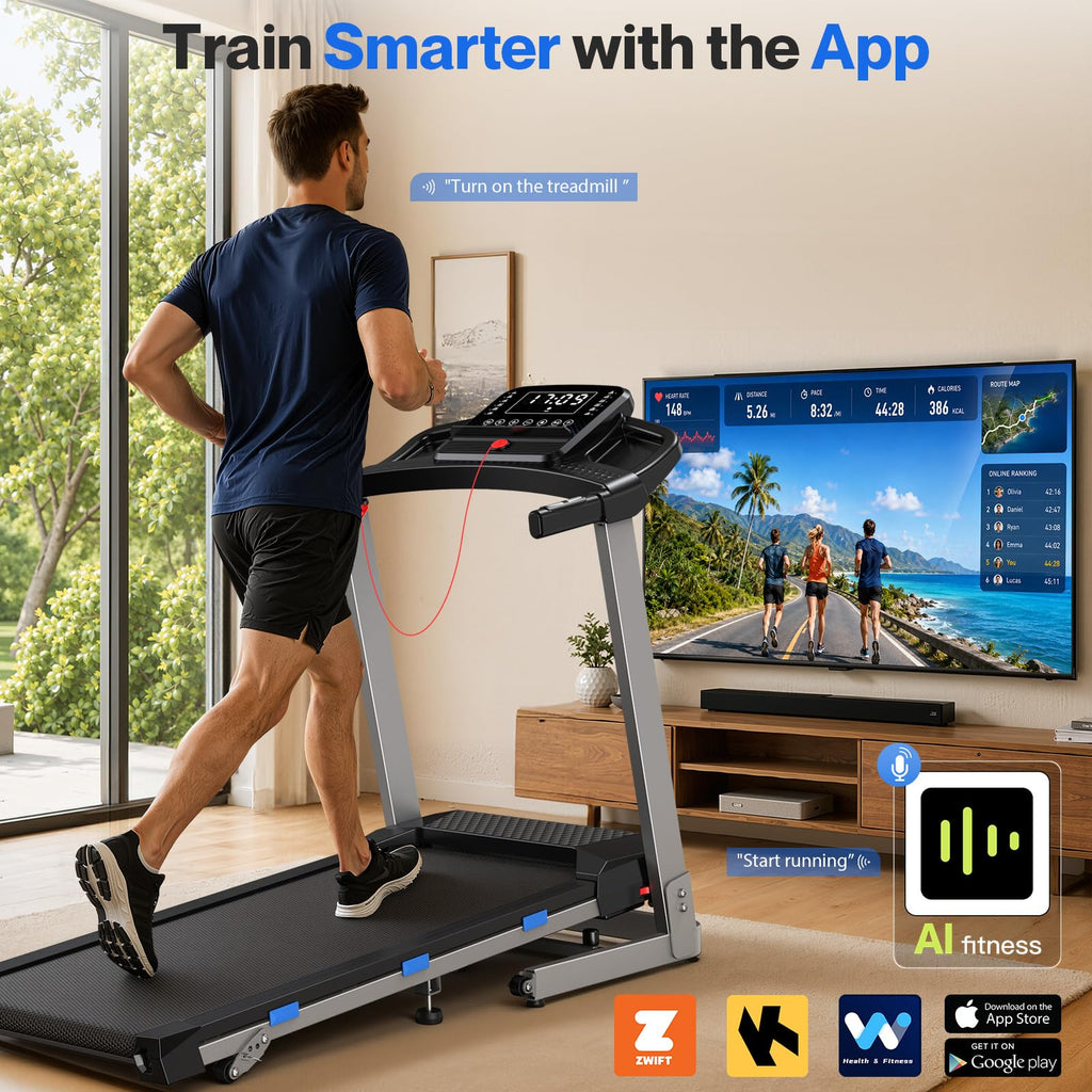 Foldable Treadmill with 10% Incline 400 LBS Capacity Q9765