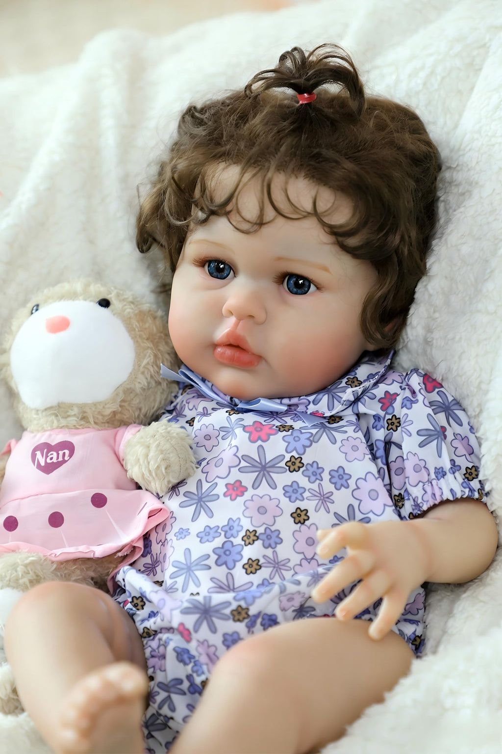 20 Inch Silicone Reborn Baby Doll with Curly Hair B182794