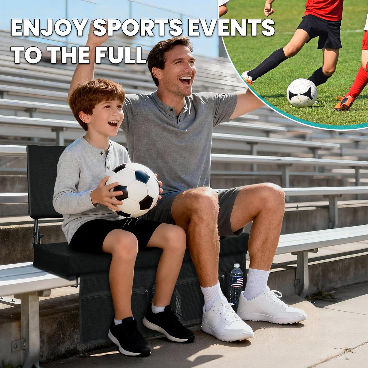 Foldable Padded Stadium Seats with Back Support T2553