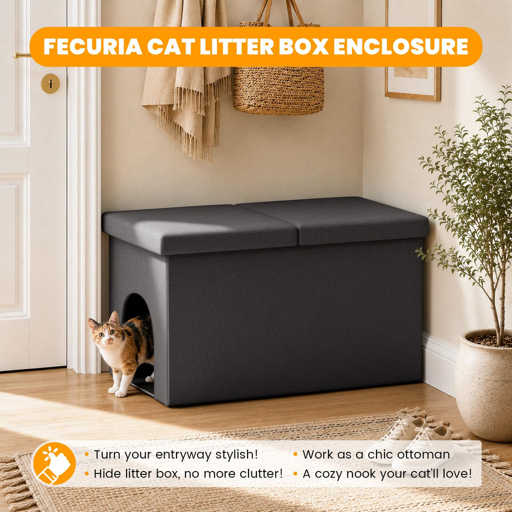Dark Grey Cat Litter Box Enclosure X9861