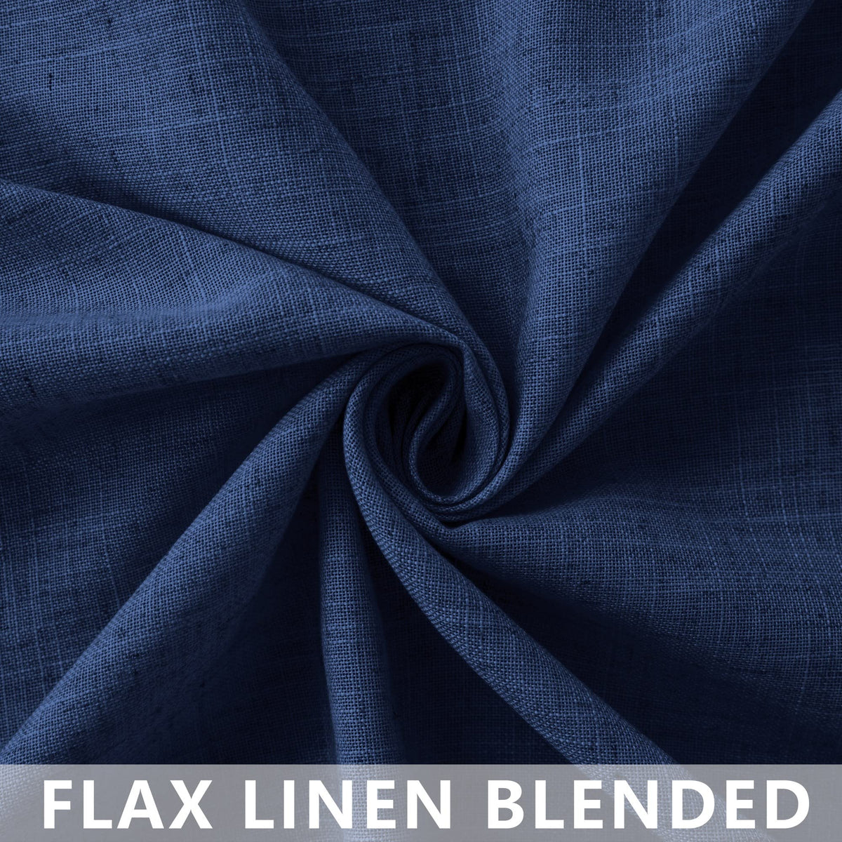 Navy Blue Linen Curtains 96 Inches Long Rod Pocket Semi Sheer Cotton Canvas S937584