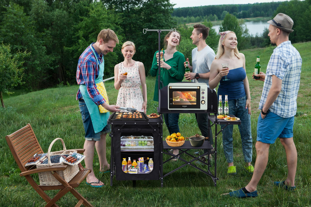 Black Portable Folding Camping Table Y1116