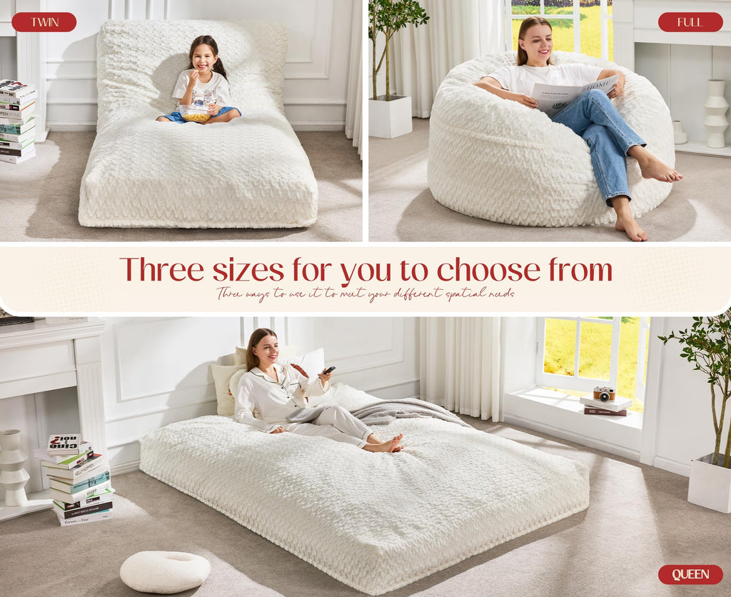 Bean Bag Chair Convertible 3 in 1 Washable Giant W500