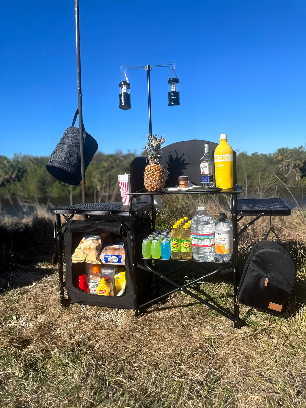 Black Portable Folding Camping Table Y1116