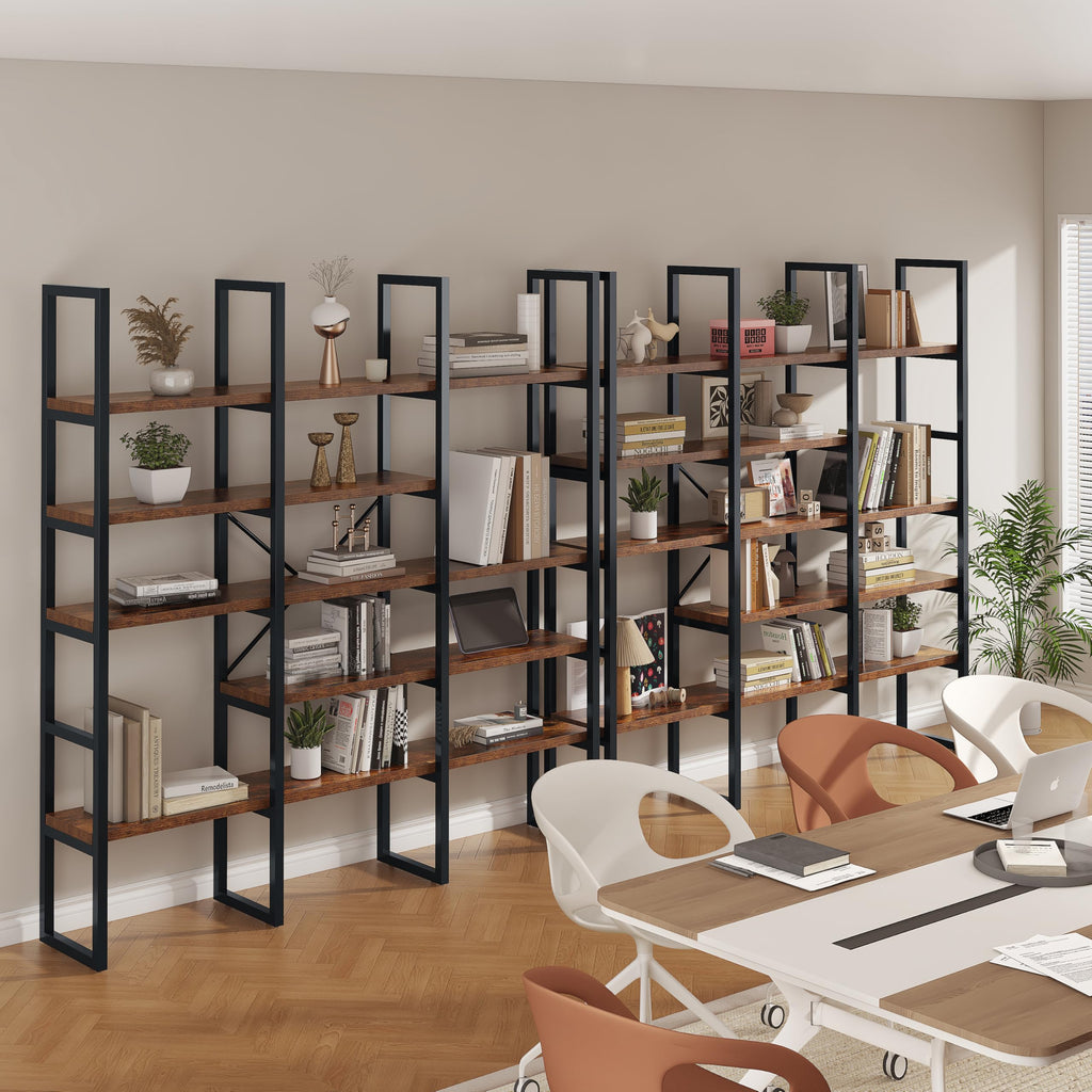 5 Tier Rustic Brown Bookshelf H12074