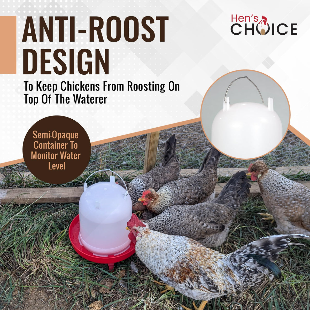 8L Chicken Waterer with Adjustable Legs K6771