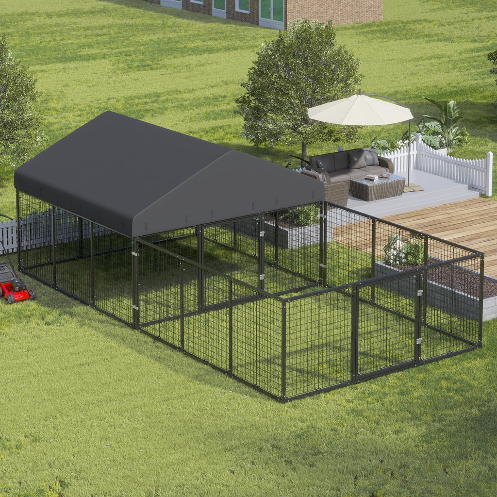 Outdoor Dog Kennel with Dog Fence C858738